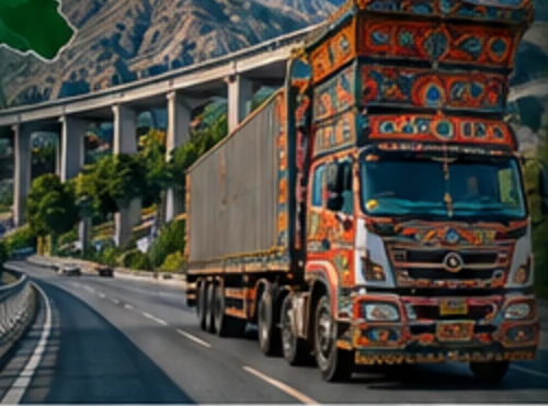 Shaheen Hazara cargo truck on a Pakistani highway